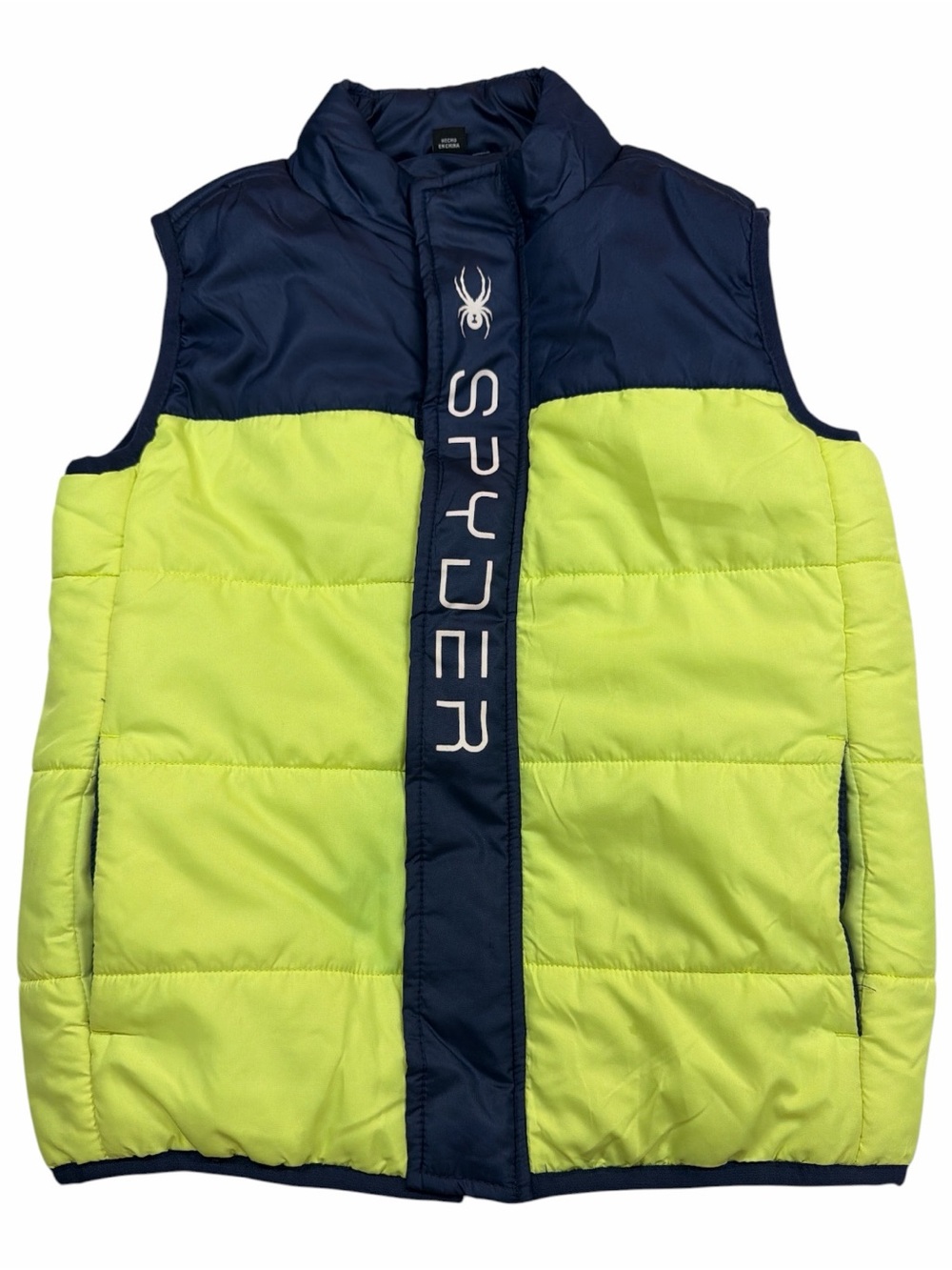 Spyder Neon Yellow/Navy Blue Color-Block Puffer Best Boys Size 6